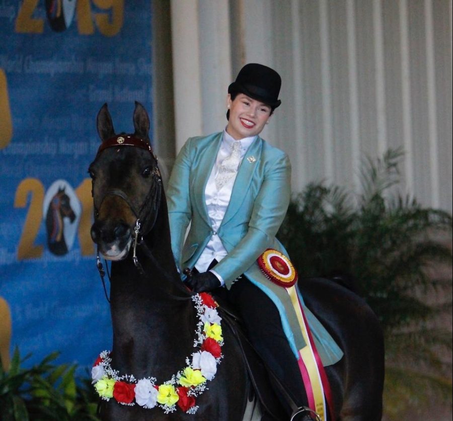 Sarah Hecht and her Morgan at the Grand National & World Championships in Oklahoma City