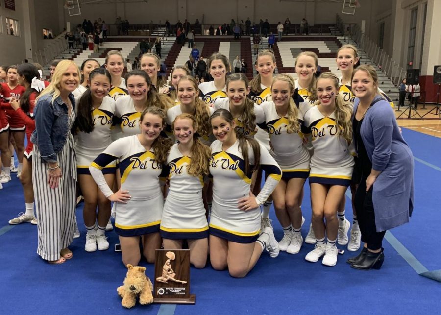 The Del Val Cheerleading Squad celebrates its 3rd consecutive Skyland Conference Valley Championship