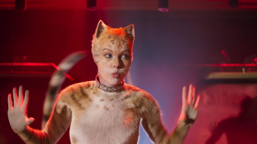 Taylor Swift preforming the song “Macavity” in the movie, “Cats.”