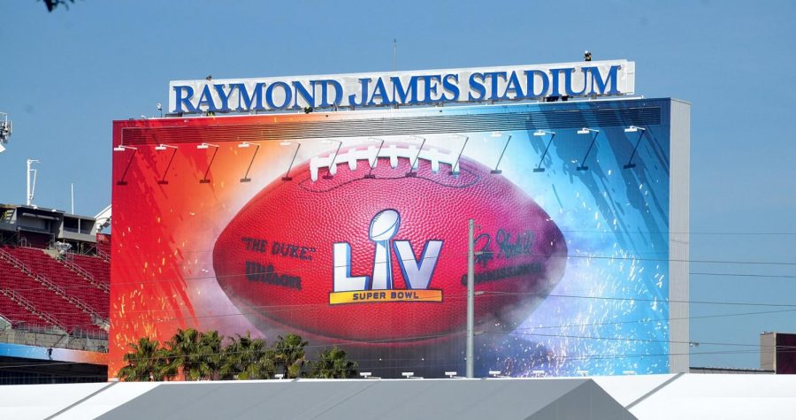 An advertisement for Super Bowl LV
