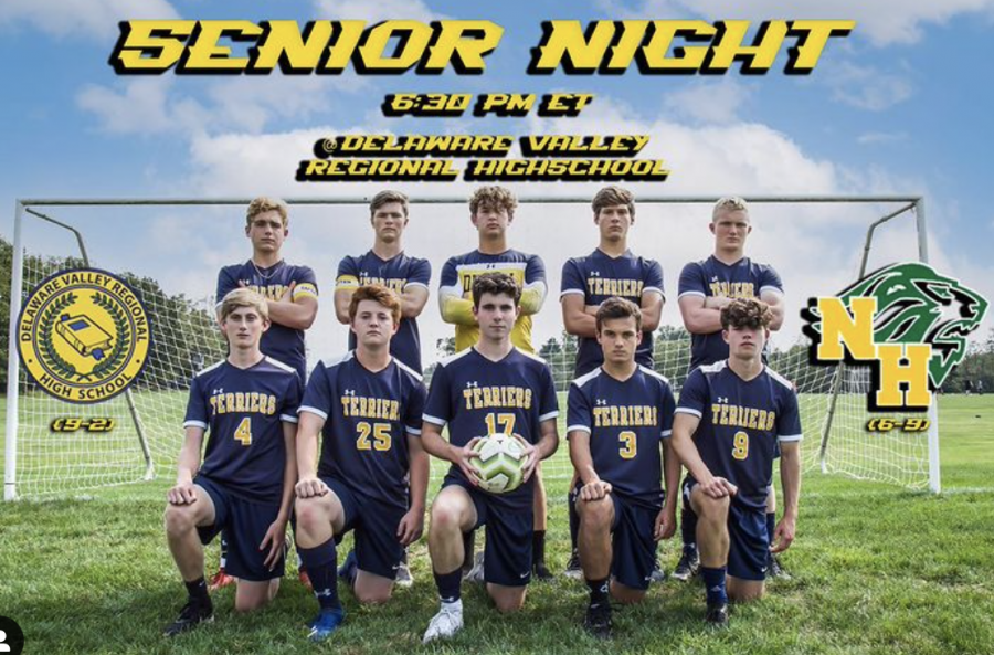 Del+Val+varsity+soccer+team+honored+its+10+seniors+at+Monday+nights+overtime+victory+over+North+Hunterdon.