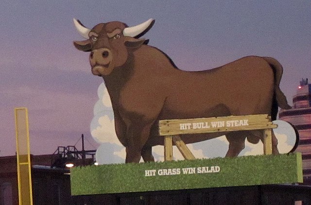 The Durham Bulls Athletic Park bull from Bull Durham film