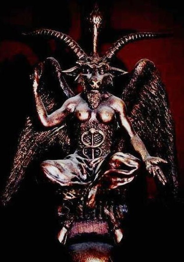 A statue of Baphomet, one of the many symbols of Satanism.