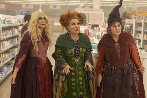 The three Sanderson sisters stand in Walgreens after being resurrected.