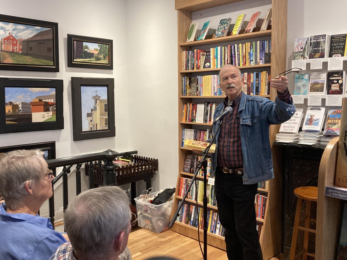 Mr. Rick Epstein discusses his book at the release party at the Frenchtown Bookshop.