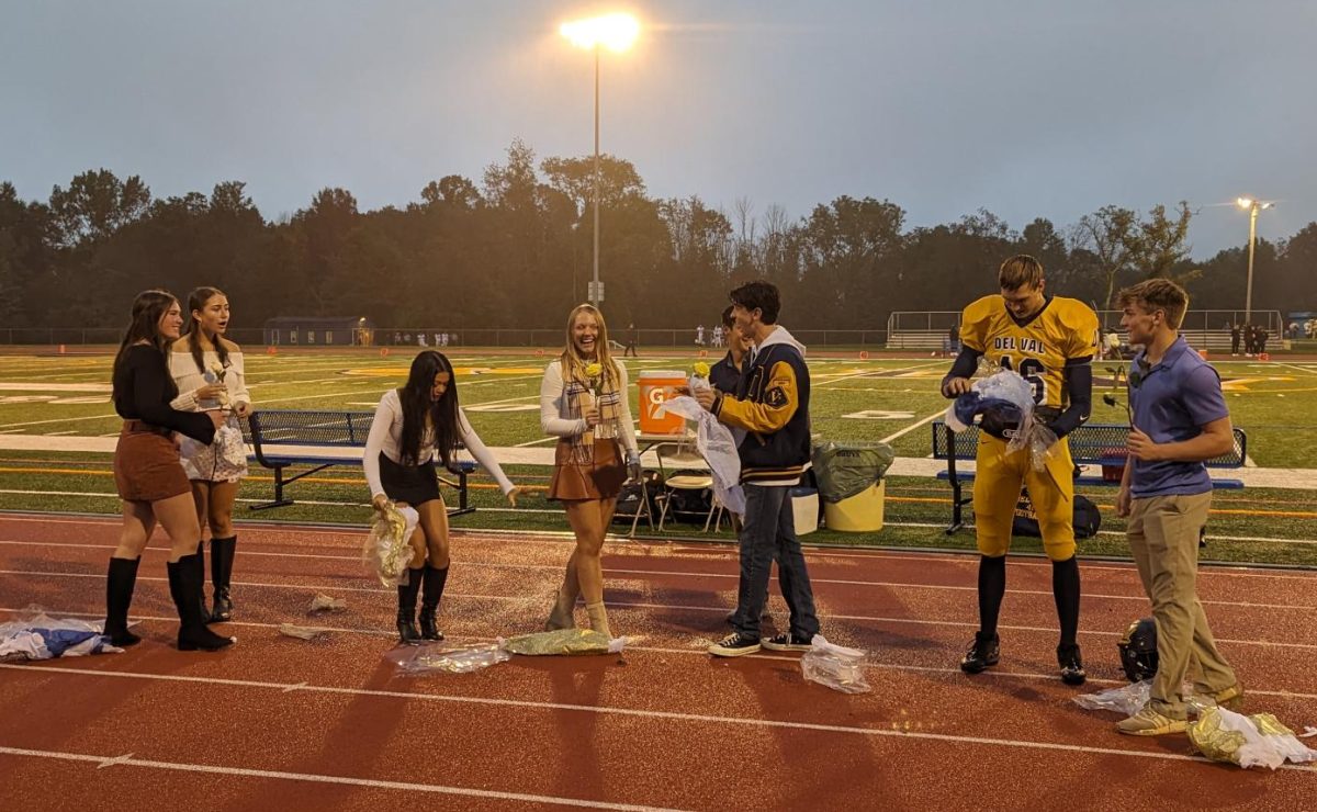 Before kickoff, the Homecoming Court was honored and handed roses to reveal who would be this years Homecoming King and Queen.