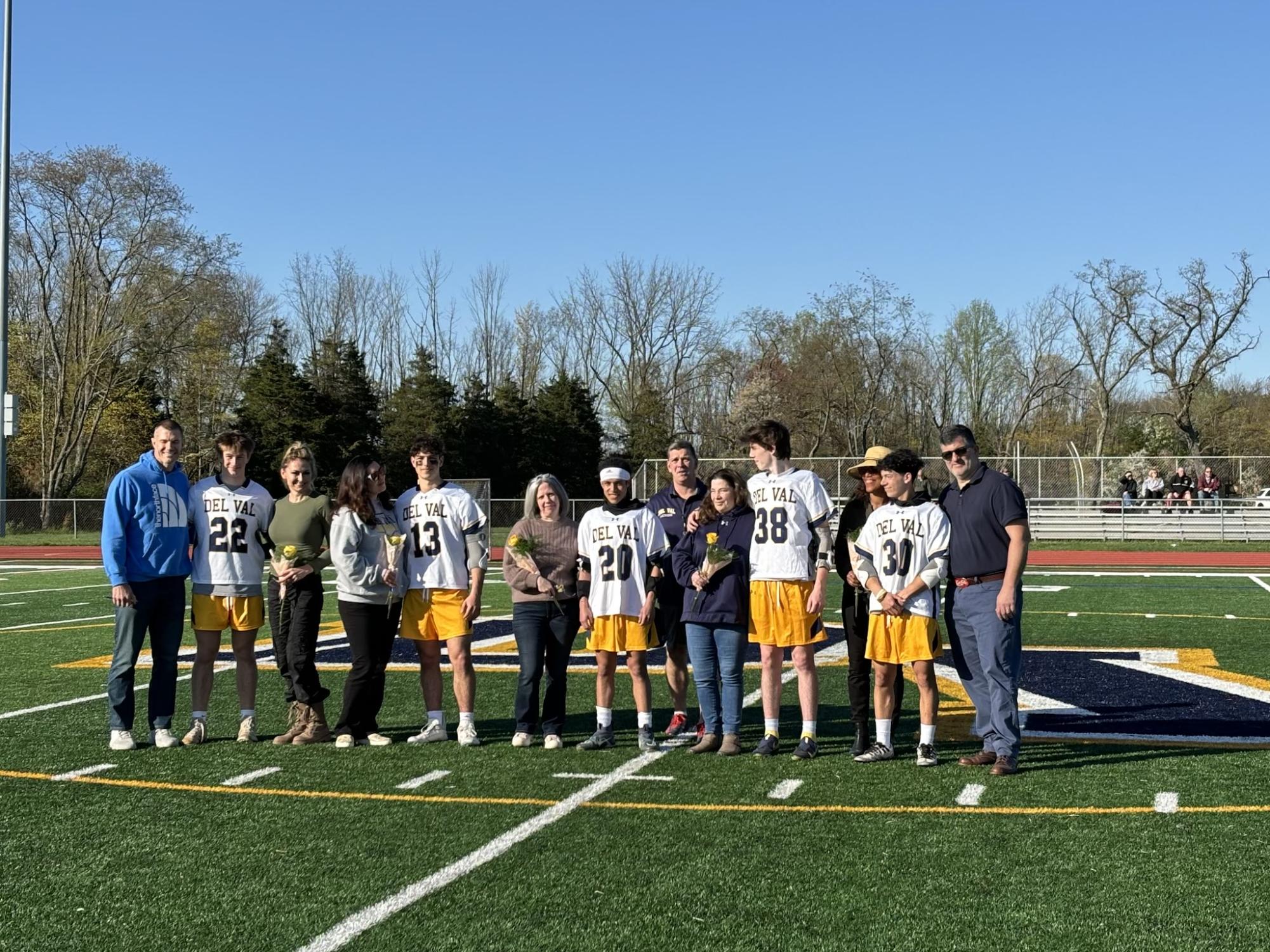 The+boys+lacrosse+team+celebrated+their+seniors+in+a+game+against+Philipsburg.