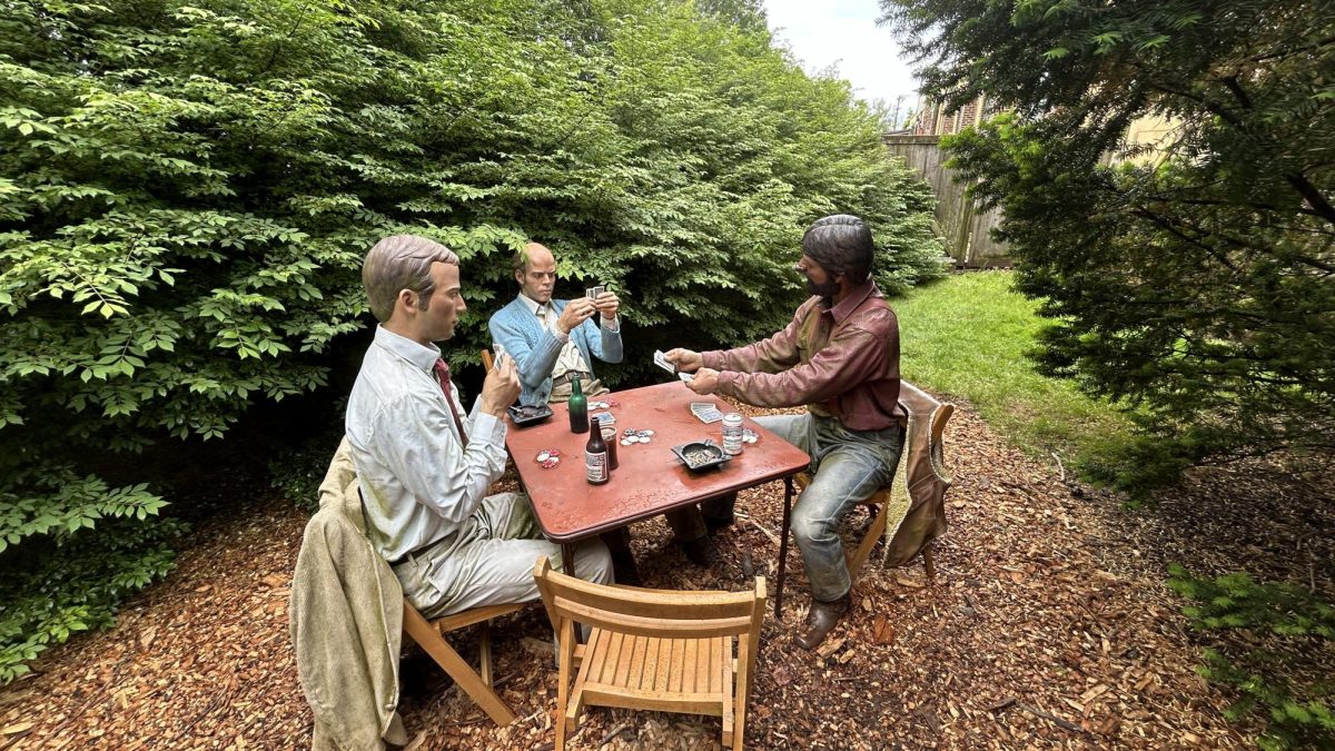 These sculptures were hidden in bushes and it was very cool to see all the sculptures spread out in such random places. The tour guide then explained the materials and processes they use to keep the sculptures safe in different weather conditions. 