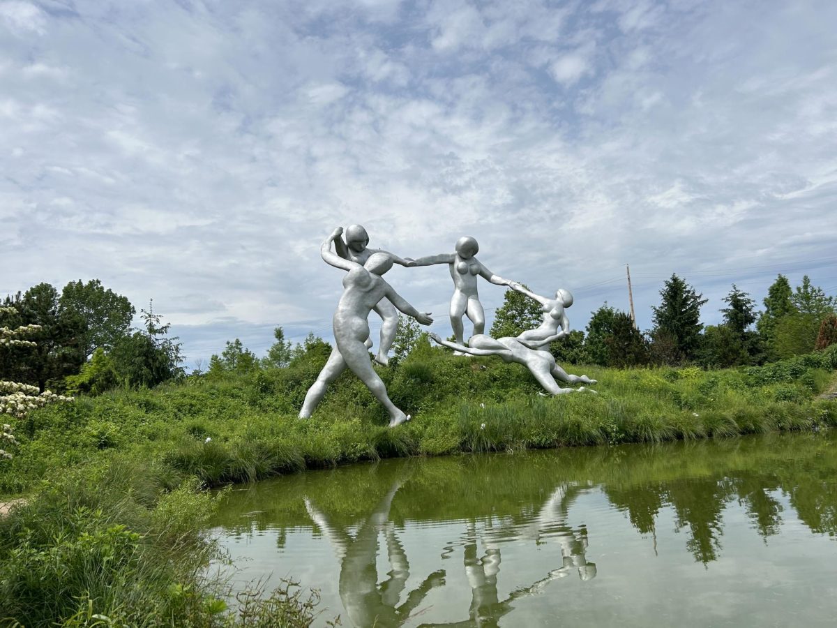 In The Meadow, these huge sculptures overlooked a pond.