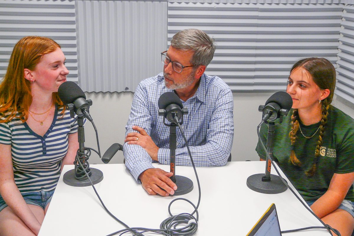 Abby Eckert and Taylor Negrin discuss and explore the debate of psychology, as well as the science and social studies aspects within it, with teacher Rod Jensen.