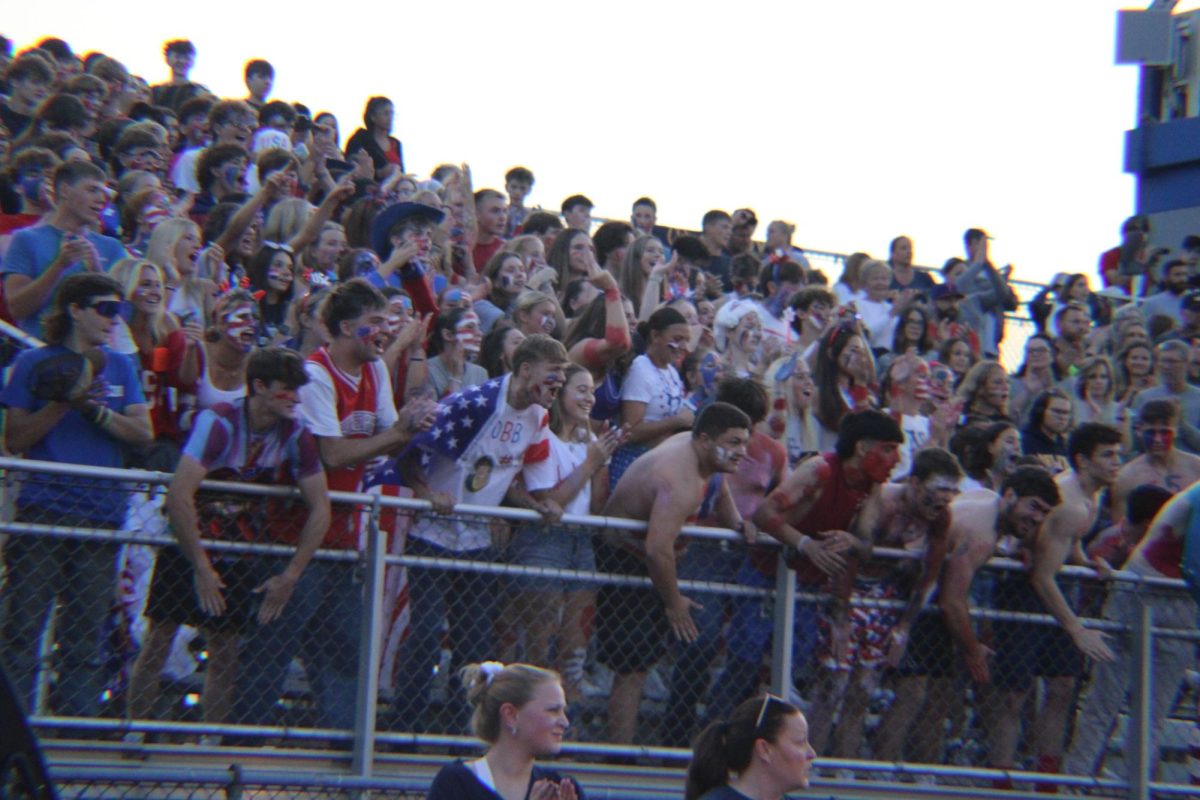 Dawg Pound hypes up Del Val's team in the USA spirit as they prepare for the game.