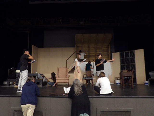 The cast of Little Women working on scenes ahead of opening night on Nov. 14.