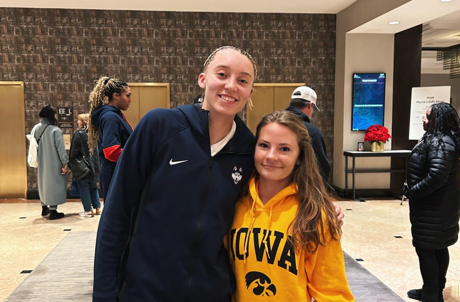 UConn’s star guard, Paige Bueckers, photographed with editor, Maggie Davis.