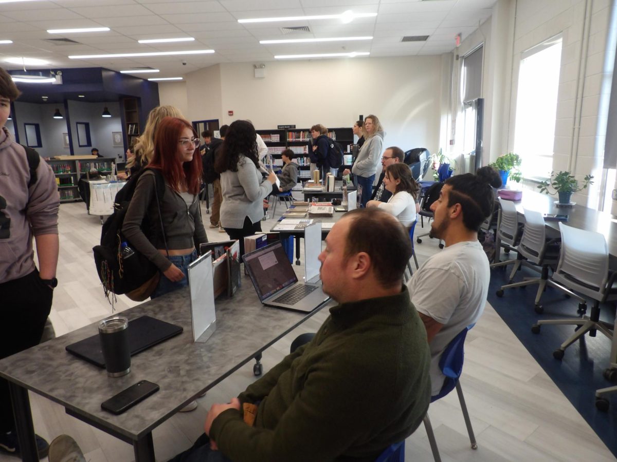 Del Val's English department was also there to advertise their classes. Clinton Ambs and Michael Fortino answered students questions about their English paths.