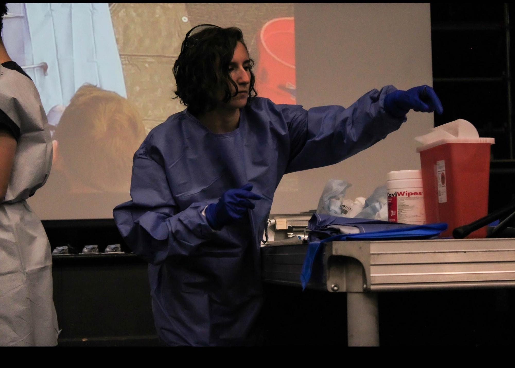 Biomed students dissect cadaver lab