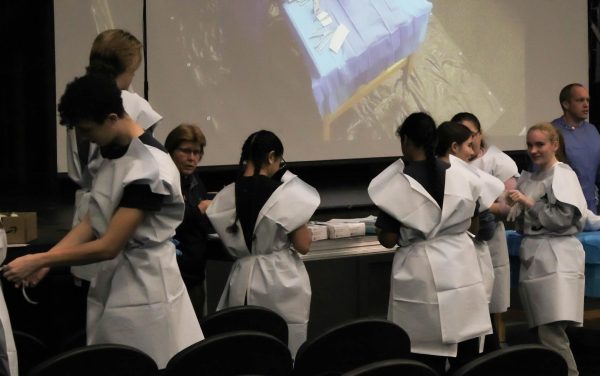 Del Val biomed students suit up for a unique dissection opportunity. 