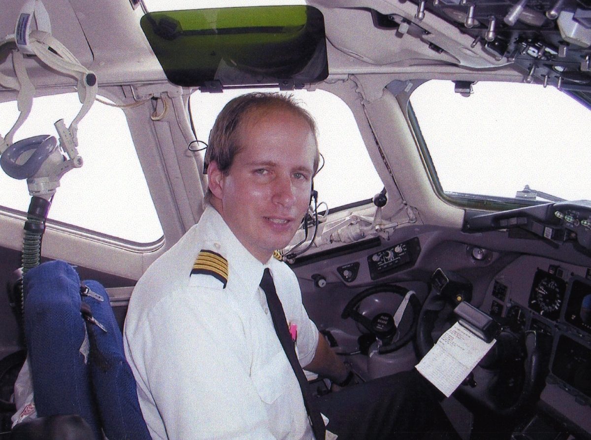 Physics teacher James Gessner prepares for flight. Gessner was a pilot for years before teaching at Del Val. (Photo via James Gessner)