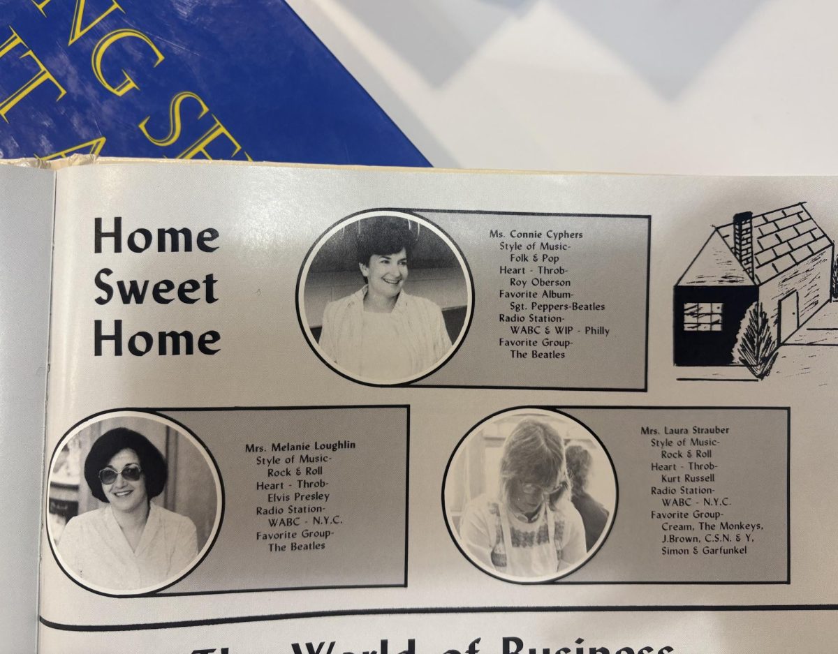 A snapshot from Del Val’s 1997 yearbook featuring the Home Economic teachers, Laura Strauber, Connie Cyphers and Melanie Loughlin.