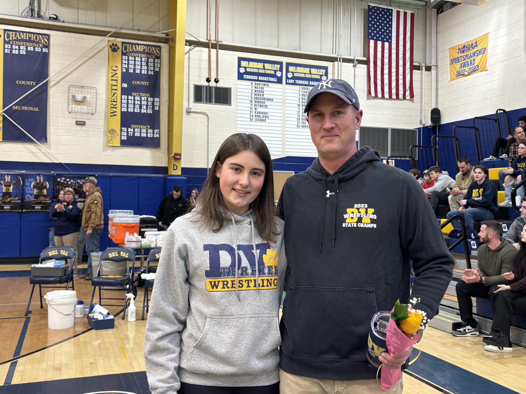 Del Val wrestling team celebrates 2025-26 seniors