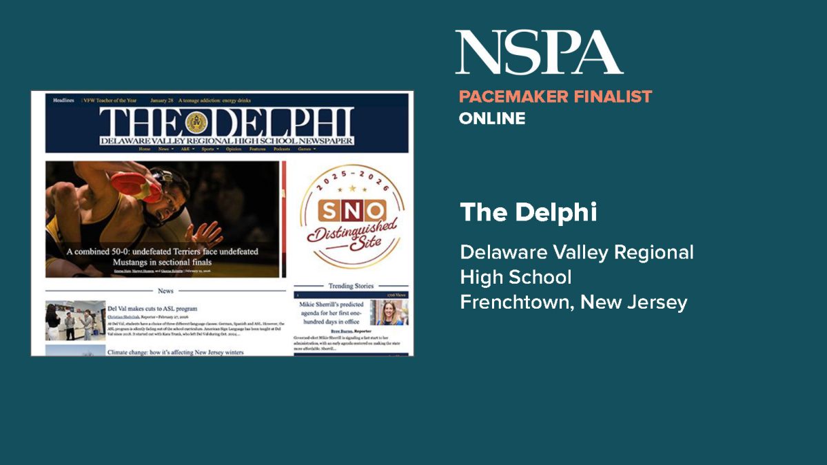 National Scholastic Press Association reveals The Delphi's Pacemaker finalist status. The announcement was made over Zoom on March 4 and was affirming for adviser Brian Smith. "I say it often, but we are a small school in the middle of a cornfield, but we can do incredible things," Smith said. "To see everyone's hard work recognized like this is incredible, and I haven't fully processed it yet." (Image via National Scholastic Press Association)