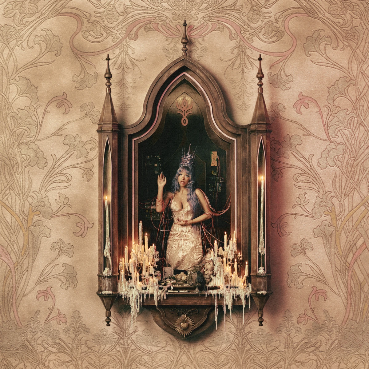 The album cover for "HADES" features the new artistic aesthetic for Martinez's most recent era. (Photo via Atlantic Records)