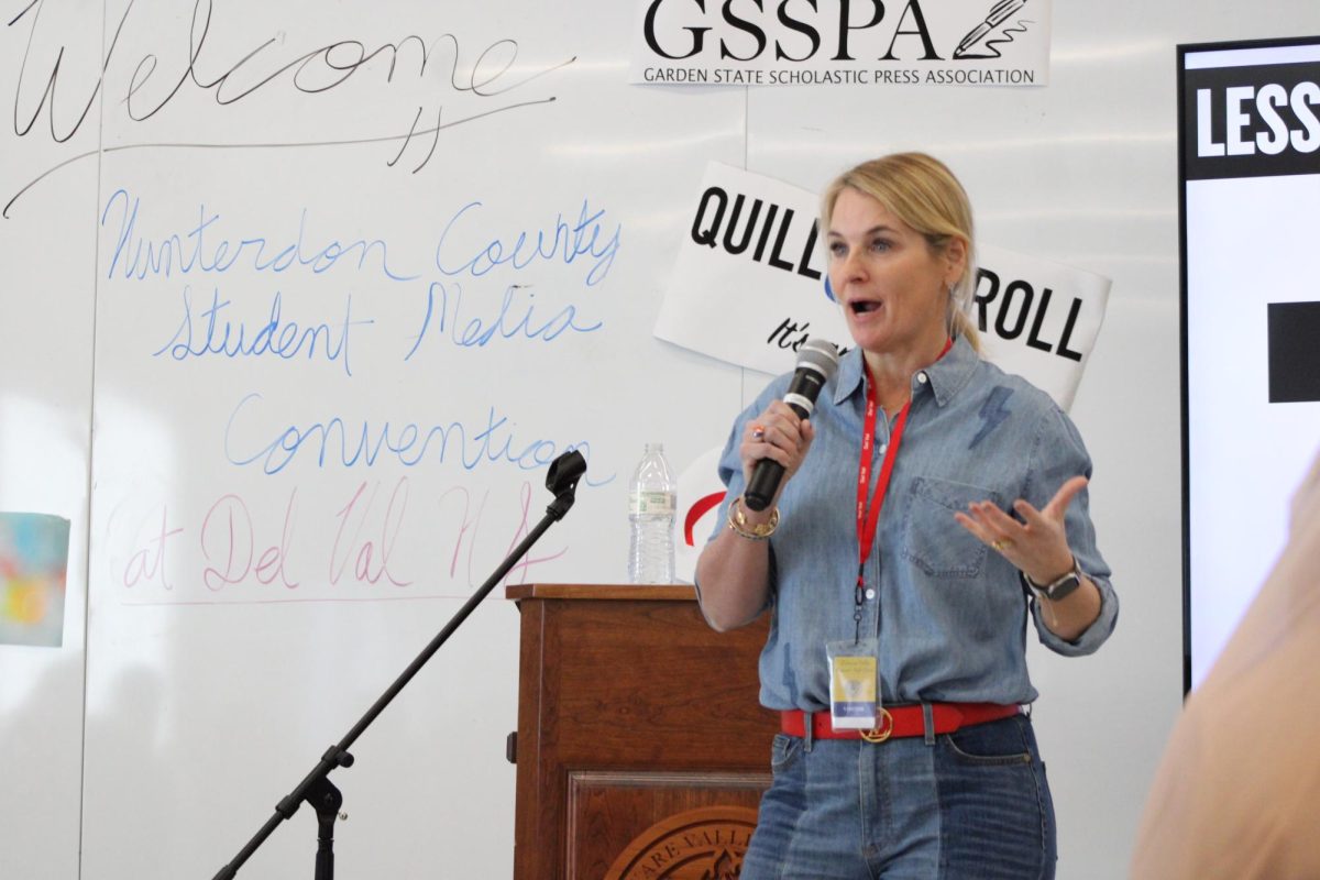 Meaghan Murphy presents her keynote speech to media students. Murphy is currently the editor-in-chief of Women's Day magazine.