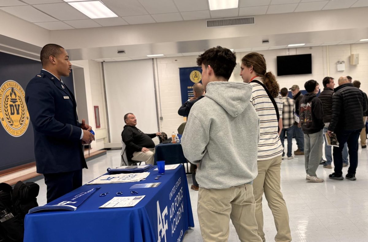 Students learning about how to apply to an academy. Del Val hosted the first Hunterdon County Military Academy on March 19.