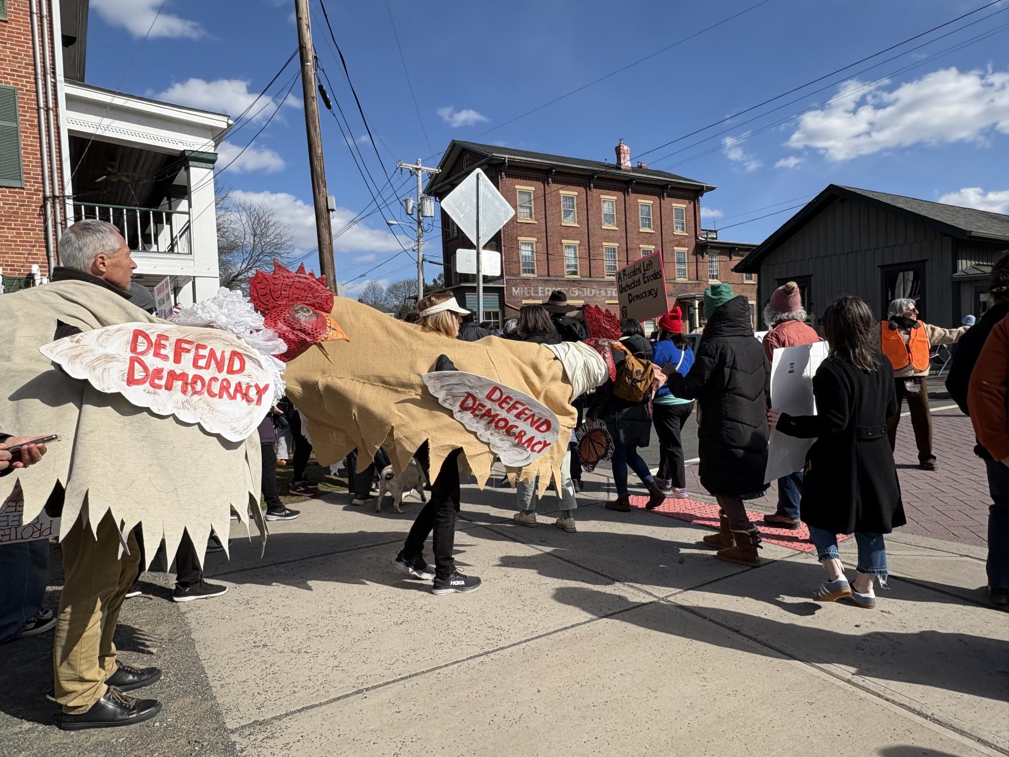 Freshman reporter Amelia Carpenter visited two No Kings protests on Saturday, March 28. While on site, Carpenter spoke with the organizers of the events to learn more about their cause.