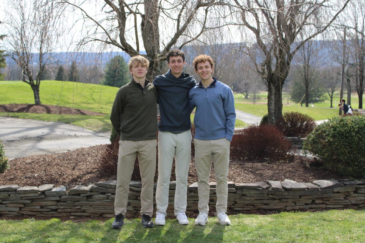 Seniors Finn Tribus (left), Ryan Brereton (center), and Marcus Gaspari (right) are excited for their final season with the team. Tribus and Brereton are returning members of the team and Gaspari is a rookie. 