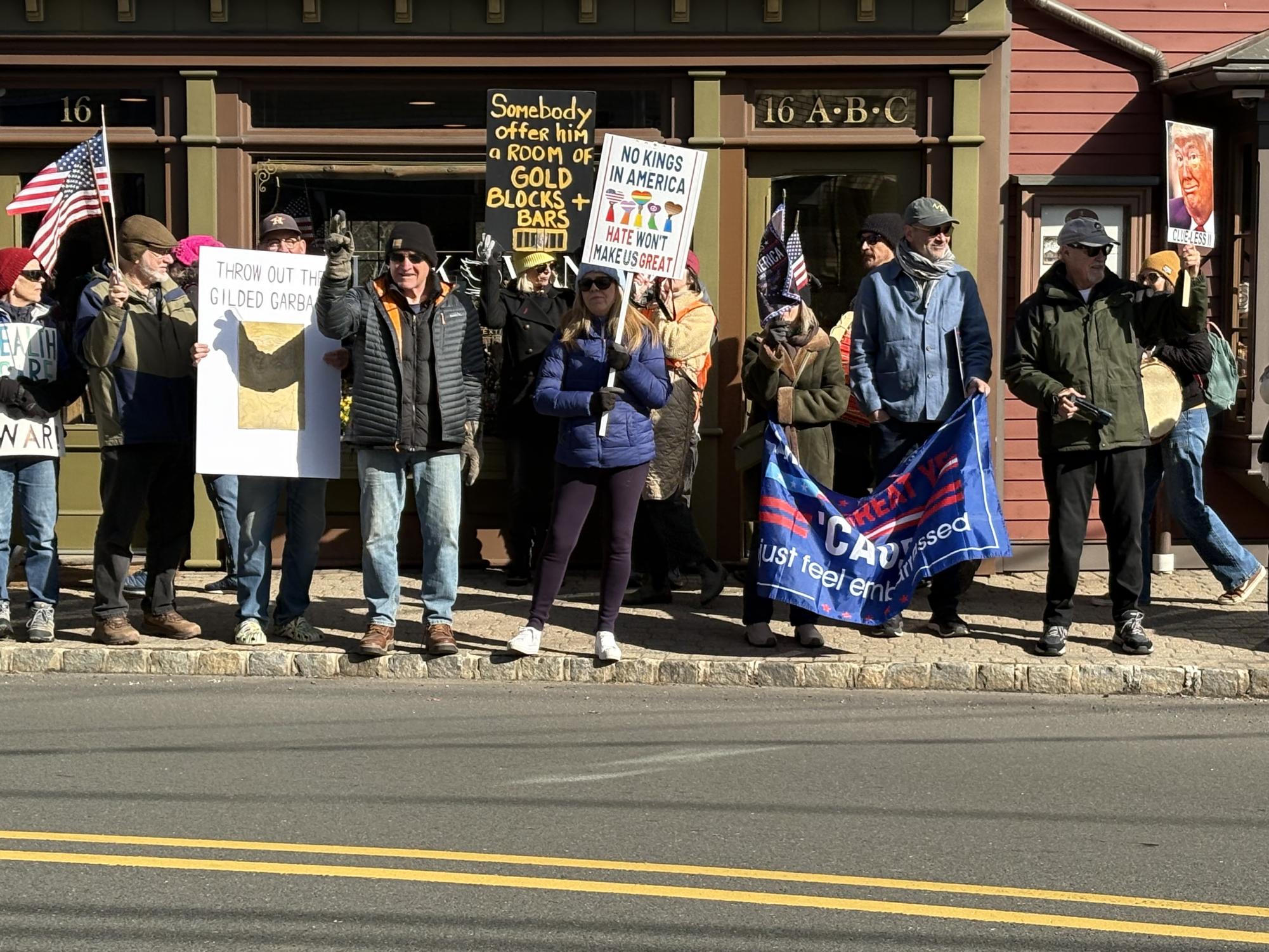 Freshman reporter Amelia Carpenter visited two No Kings protests on Saturday, March 28. While on site, Carpenter spoke with the organizers of the events to learn more about their cause.