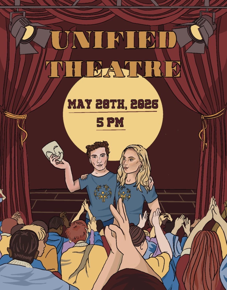 The Unified Theater poster, designed by Natalie Brennan. (Photo via Bessy Kapetanakis)