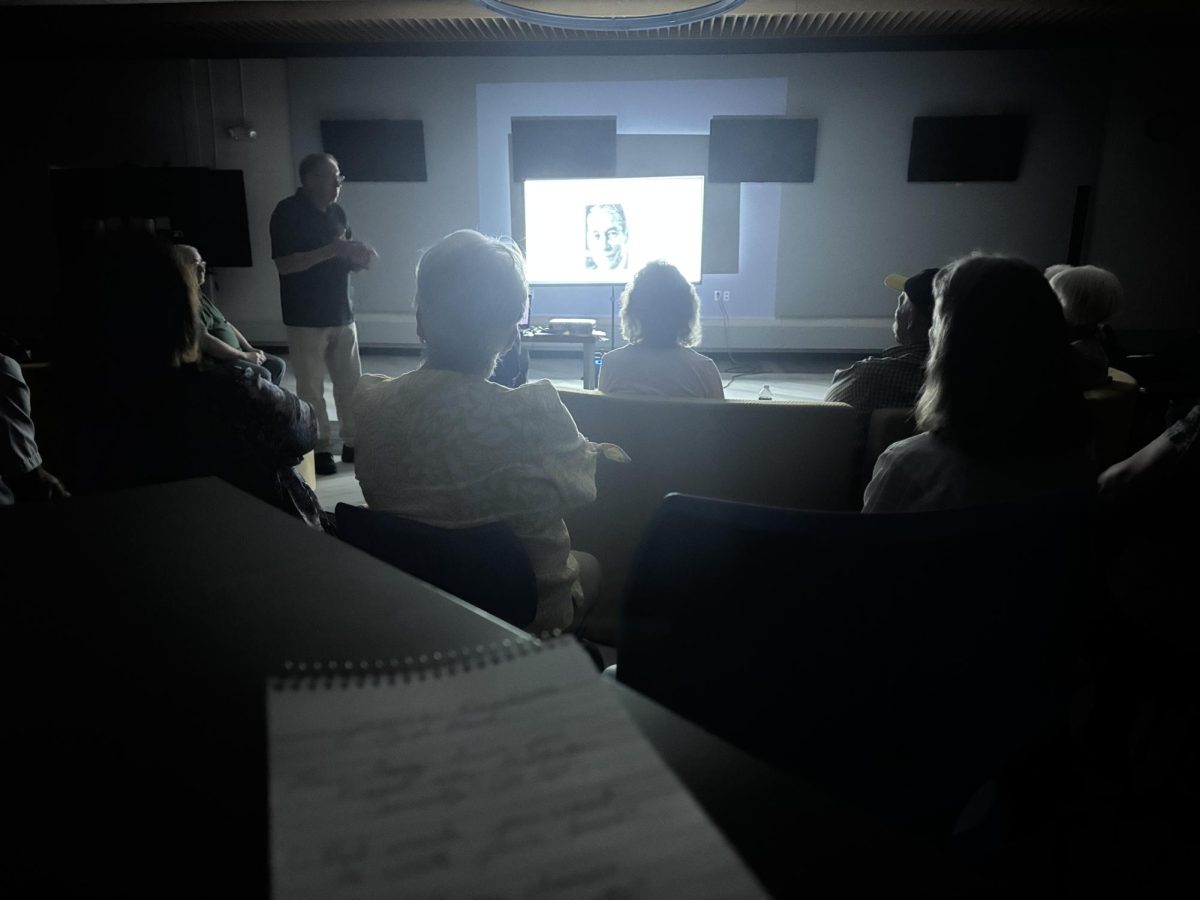 James Davidson presents several stories from his new book, "Gruesome and Grisly Murders of Hunterdon County." His presentation was the highlight of this month's Delaware Valley Historical Society's meeting.