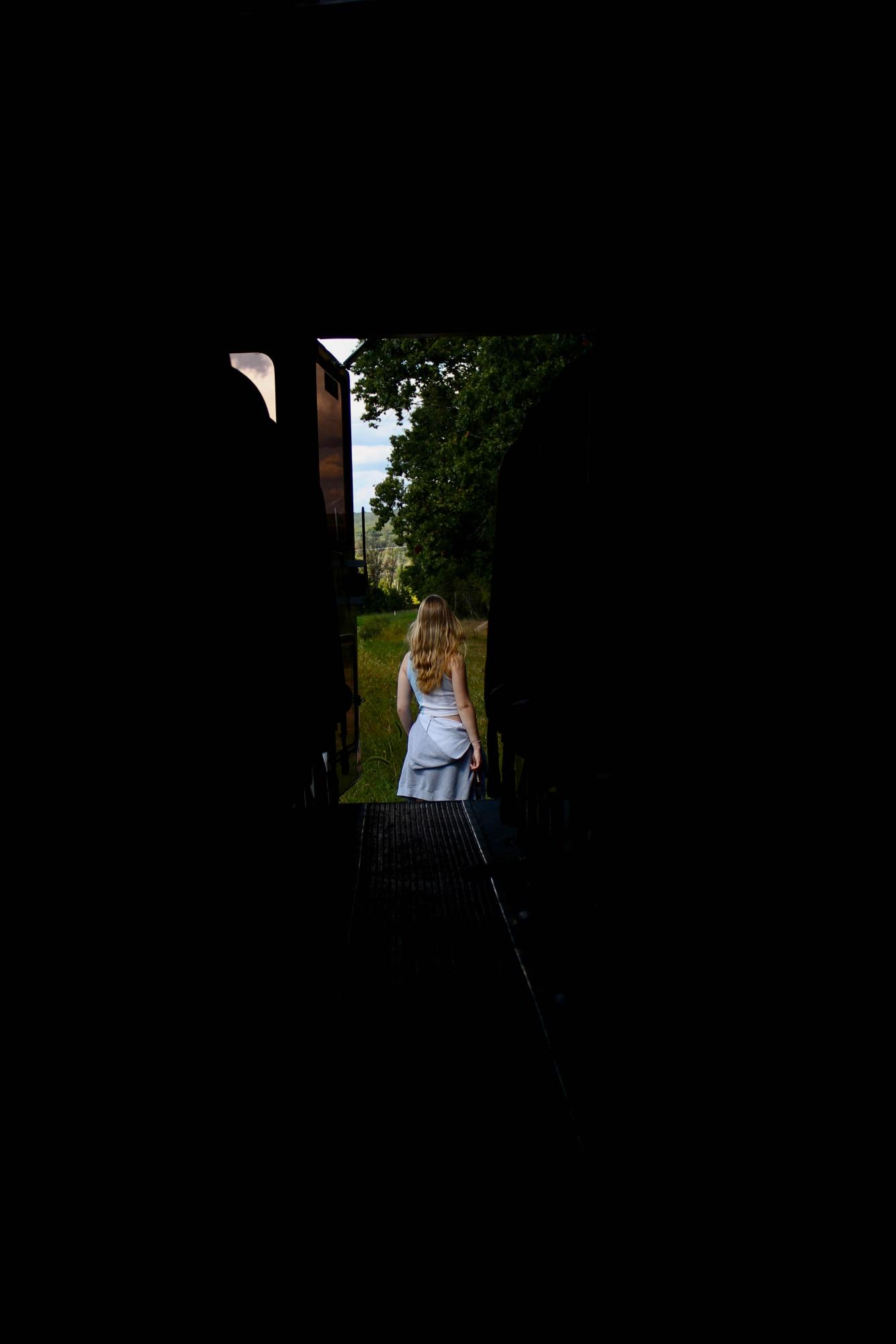 Senior Jordan Zollinger’s award winning entry “Ethereal”. “It’s supposed to represent finding light through the darkness, and kind of feel otherworldly,” Zollinger said. “I was inspired by the lighting in the bus and how it was all dark, and then a glowing doorway.”