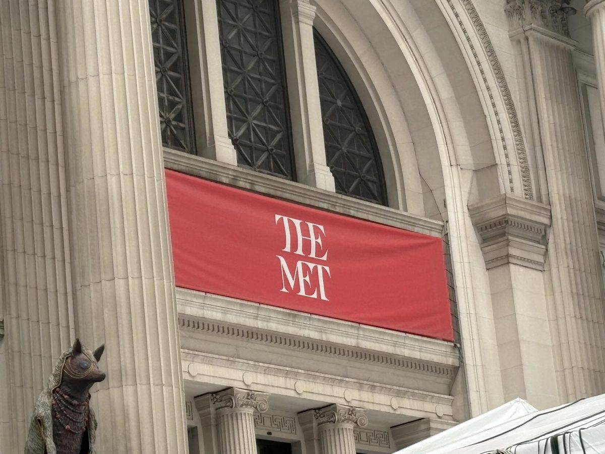A picture of the exterior of The MET in New York City. The MET hosts the MET Gala on the first Monday of May every year. 