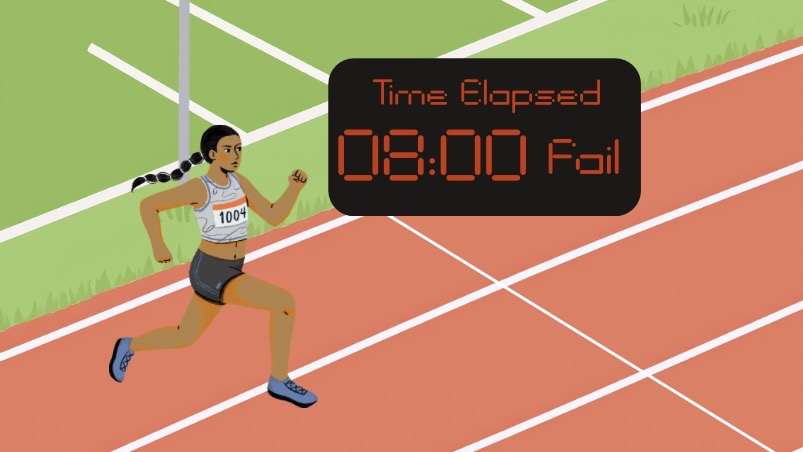To pass one part of the Presidential Fitness test, 15 year old girls are required to run a mile in 7:59 seconds or do 50 laps on the 20m beep test. 15 year old boys have 6:21 seconds for a mile or 80 laps on the 20m beep test. If students do not meet the requirements, they fail that section of the test.
