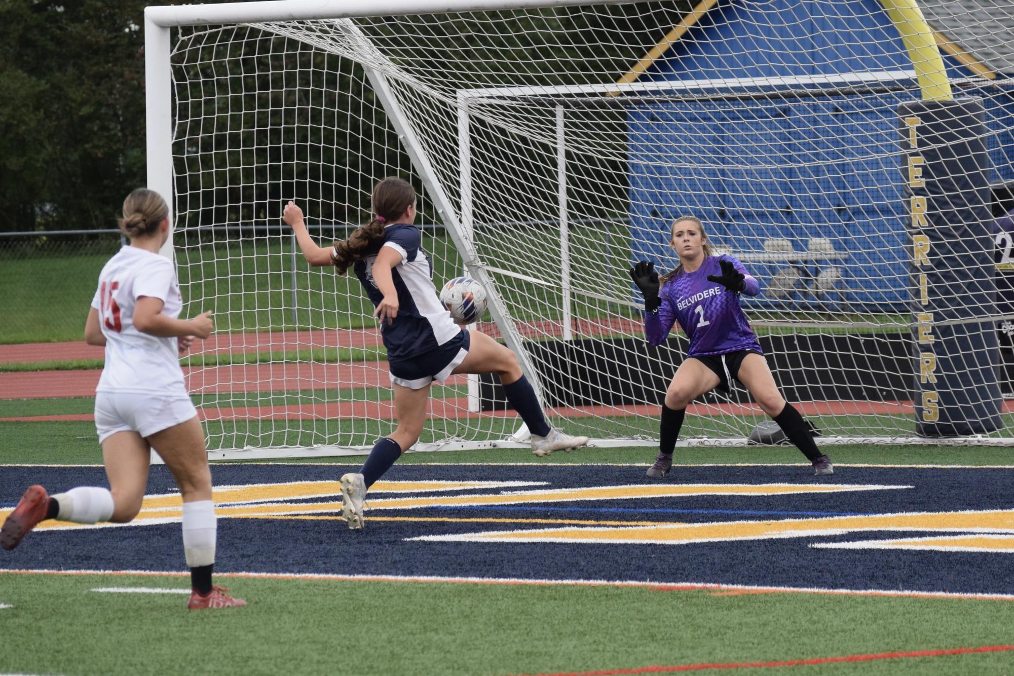 Del Val's Girls Soccer faced off with Belvidere, a strong mix of both offense and defense by the Lady Terriers led them to a 6-0 victory. 