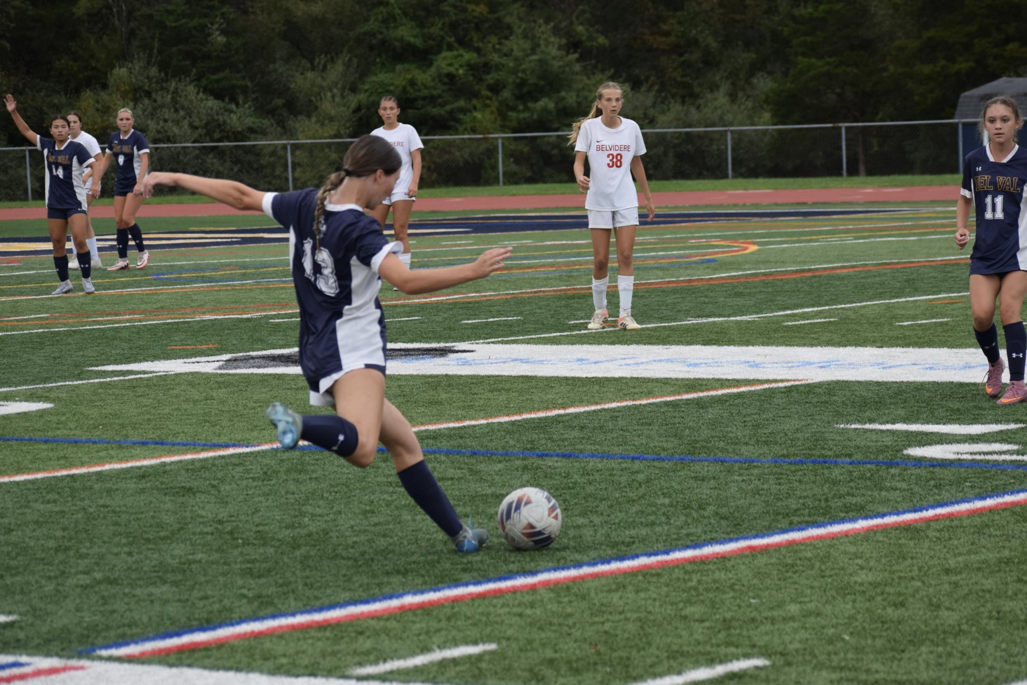 Del Val's Girls Soccer faced off with Belvidere, a strong mix of both offense and defense by the Lady Terriers led them to a 6-0 victory. 