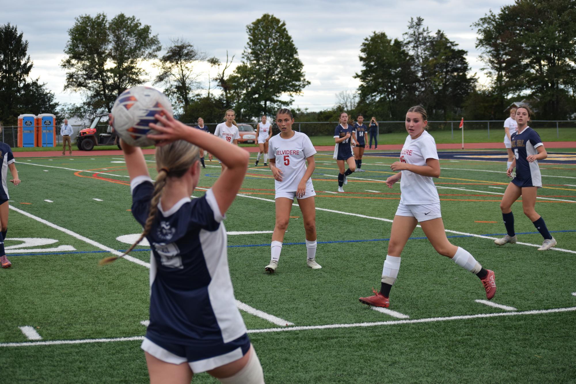 Del Val's Girls Soccer faced off with Belvidere, a strong mix of both offense and defense by the Lady Terriers led them to a 6-0 victory. 