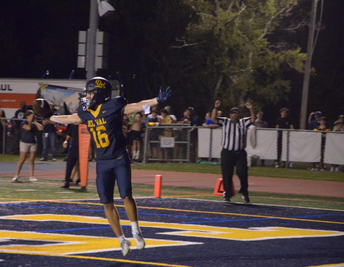 Brayden Costello celebrates after catching the game-winning touchdown. The last 24 seconds counted down in the final quarter as Chase Kraucheunas threw a 4-yard touchdown to Brayden Costello to win the game. 