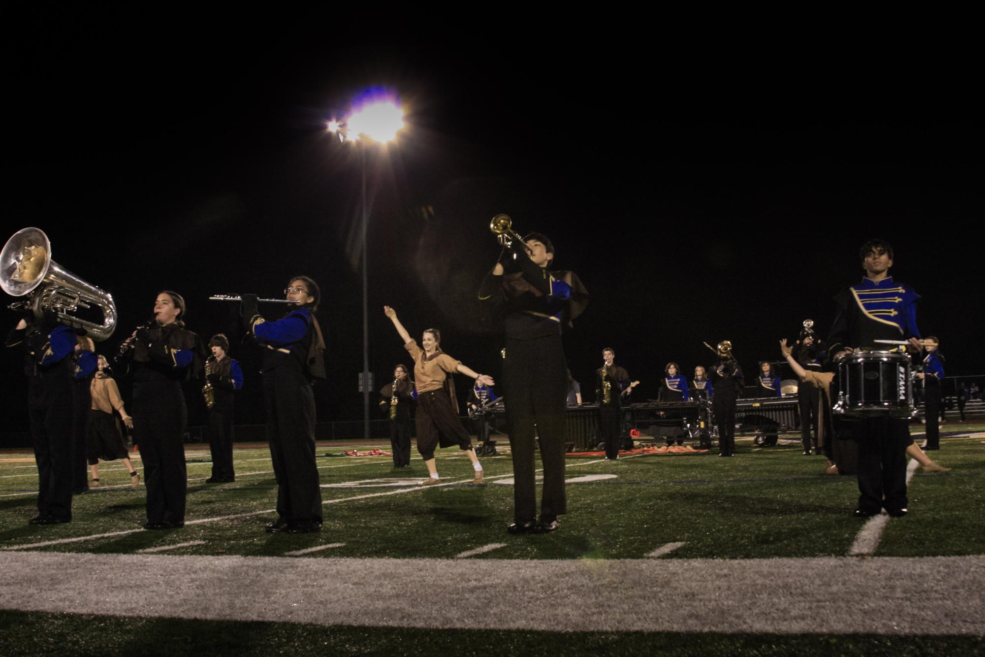 The Golden Regiment finishes their halftime performance.