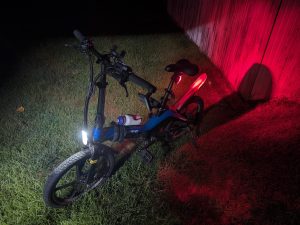 A Class 2 e-bike owned by Del Val student Lionel Hornby. The bike is equipped with integrated safety lights and a throttle capable of reaching 20 mph without pedaling.