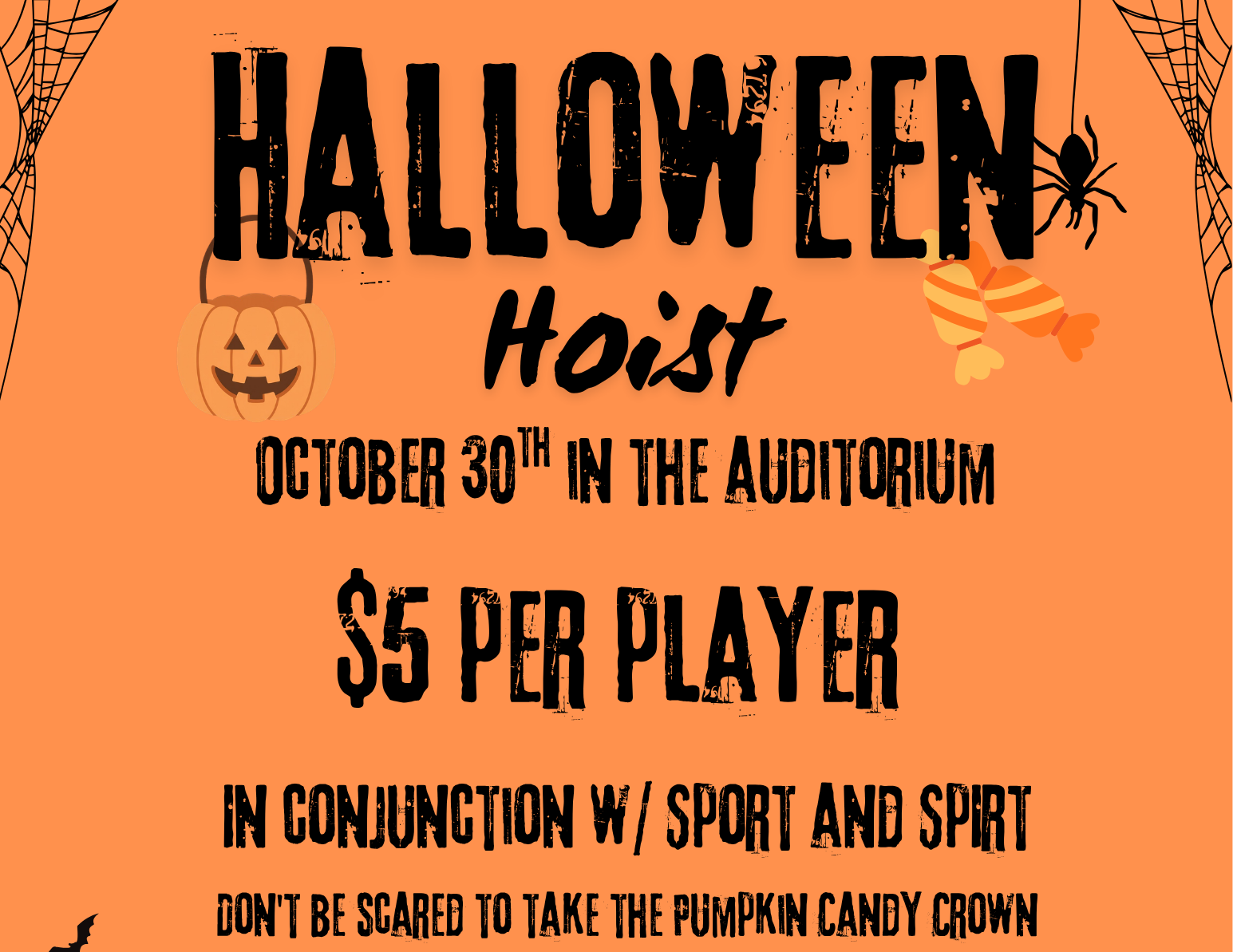 Del Val's Student Council and Sports and Spirit Club announce their first Halloween Hoist to students