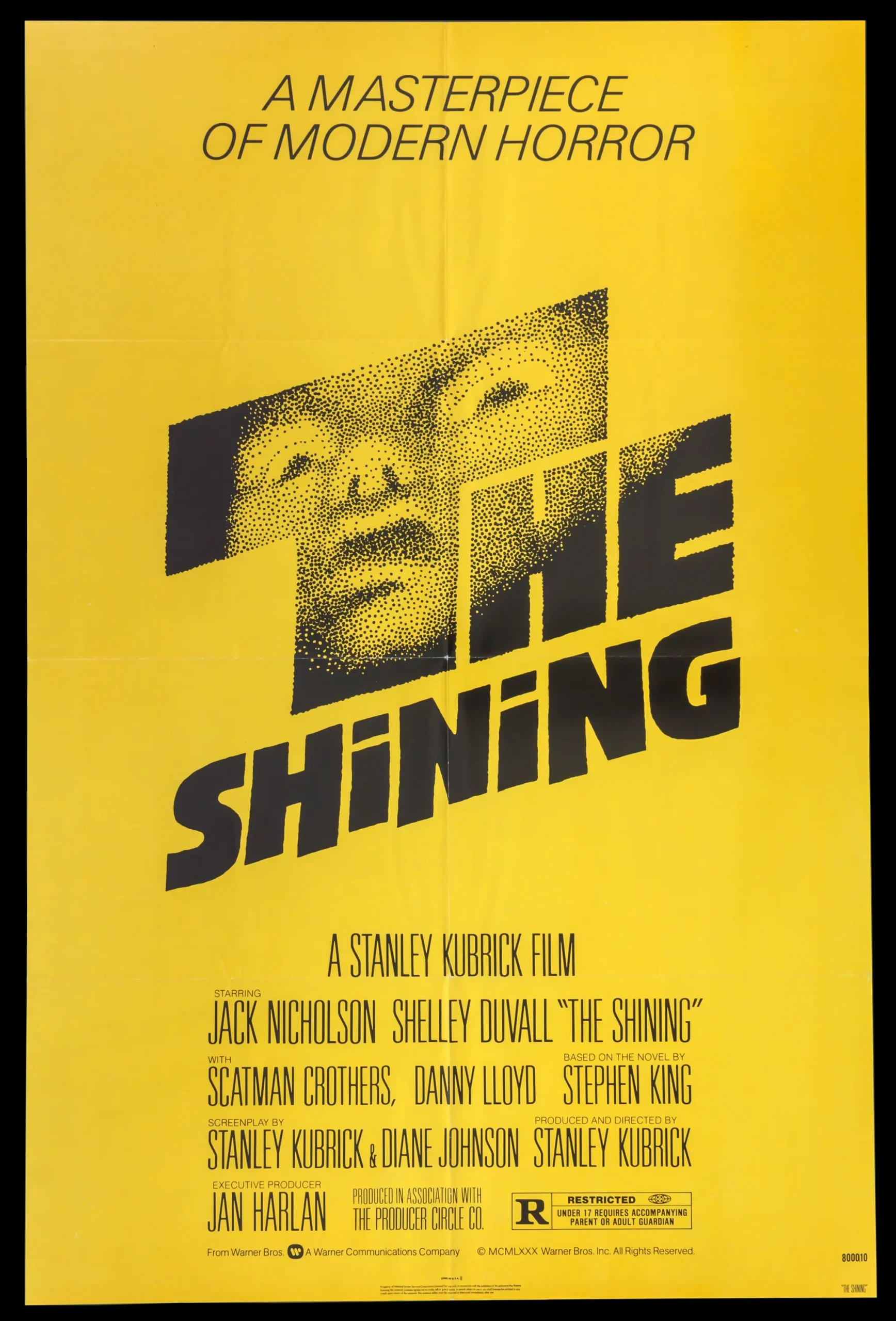 The poster for "The Shining." The film takes place in the fictional Overlook Hotel in Colorado. (Photo via Warner Bros. Pictures)